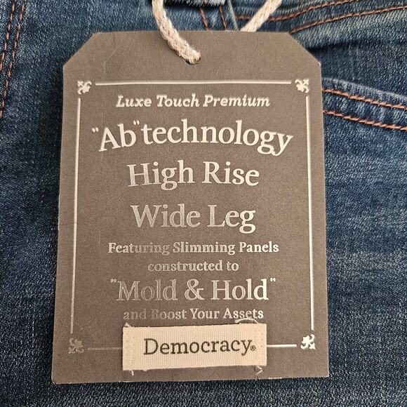 Democracy AB Tech High Waist Wide Leg Jeans Blue Sz 12 NWT - Picture 4 of 10